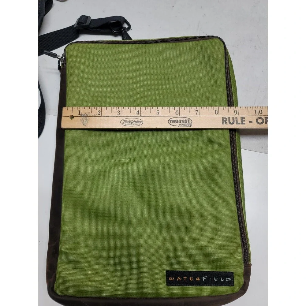 Waterfield Designs SF Bags Ipad Tablet Green Crossbody Bag Leather Trim